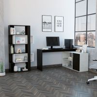 Combo Office 20 Escritorio + Biblioteca - Wengue
