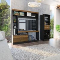 Estante Tv 52 + Bar - Caramelo / Wengue