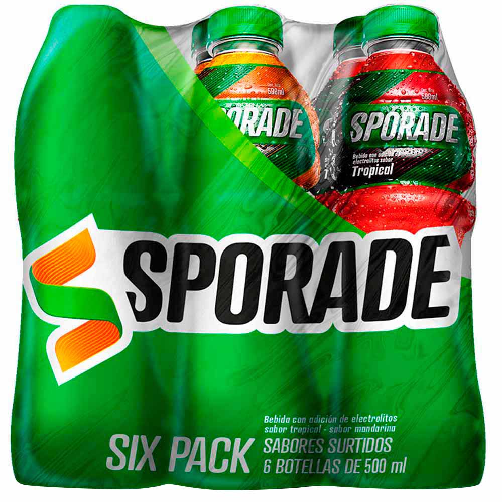 Bebida Rehidratante SPORADE Sabores Surtidos Botella 500ml Paquete 6un