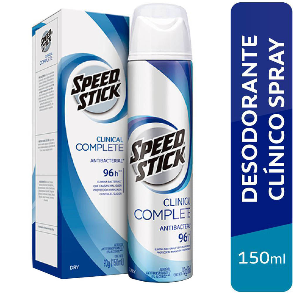Desodorante en Aerosol para Hombre SPEED STICK Clinical Complete Protection Frasco 150ml