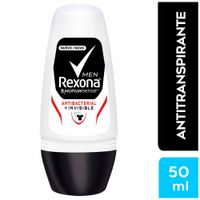 Desodorante en Roll On para Hombre REXONA Antibacterial Invisible Frasco 50ml