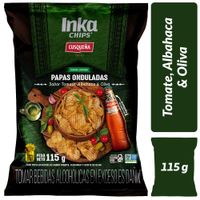 Papas Fritas INKA CHIPS Tomate, Albahaca y Aceite de Oliva Bolsa 115g