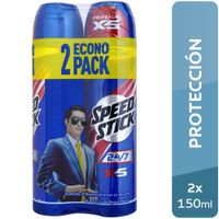 Desodorante en Aerosol para Hombre SPEED STICK X5 Frasco 150ml Paquete 2un