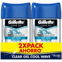 Desodorante en Barra para Hombre GILLETTE Cool Wave Frasco 82g Paquete 2un