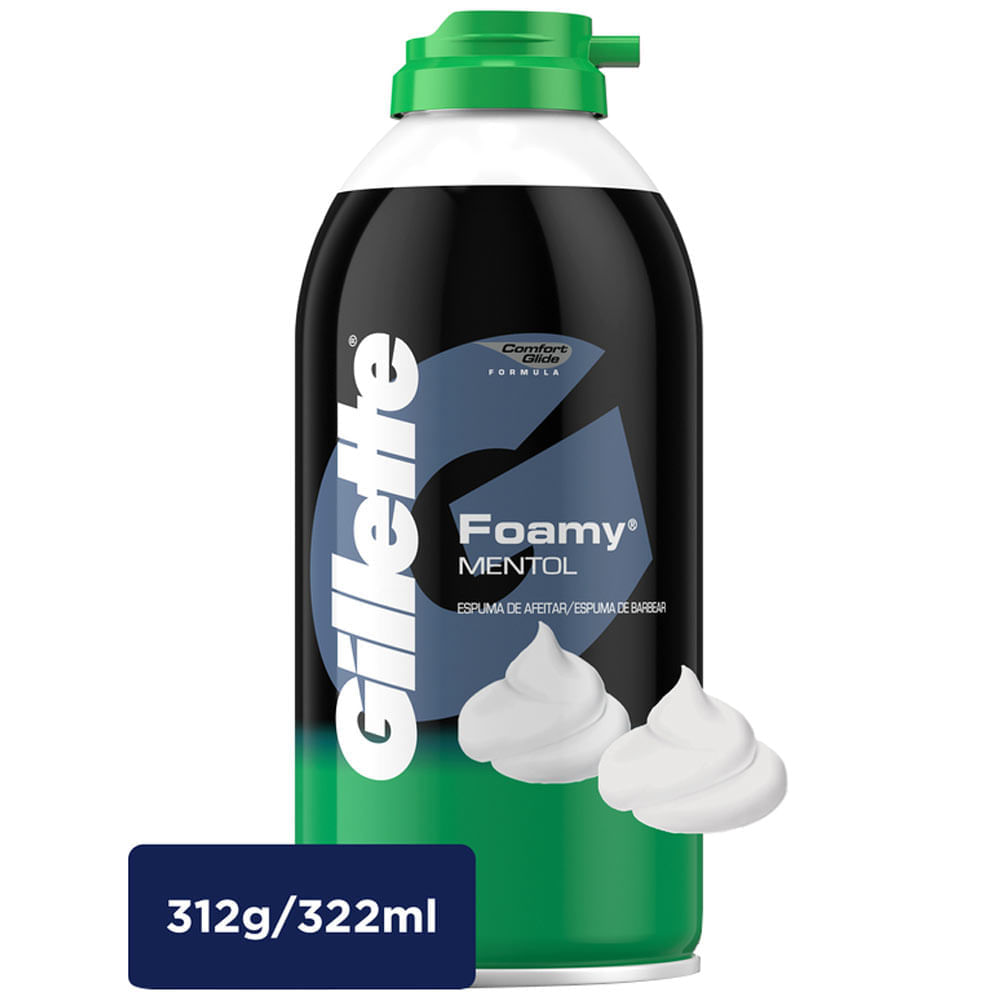Espuma de Afeitar GILLETTE Foamy Mentol Frasco 312g