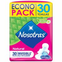 Toalla Higiénica NOSOTRAS Natural Tela Invisible Paquete 30un