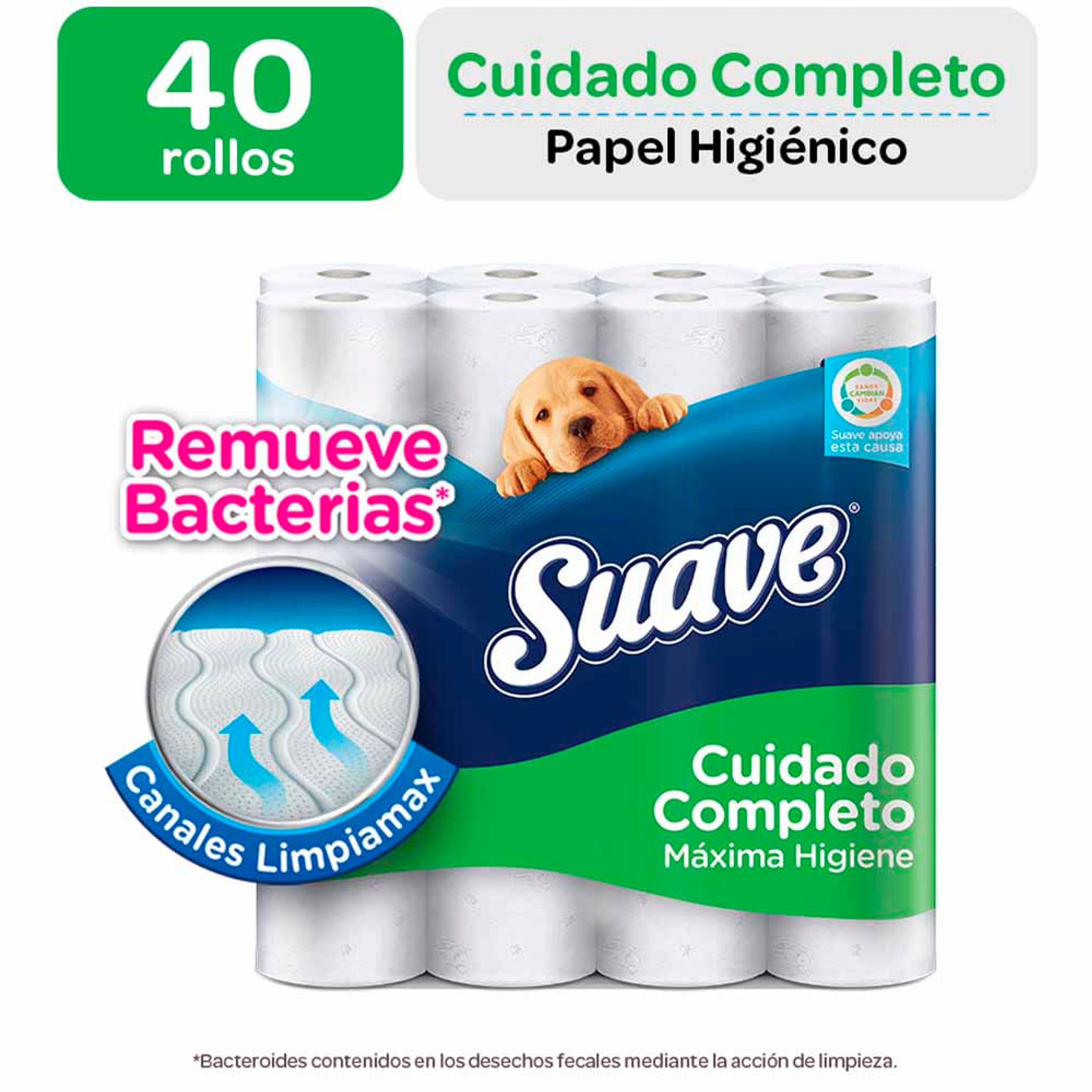 Papel Higiénico SUAVE Cuidado Completo Doble Hoja Paquete 40un - Shopstar