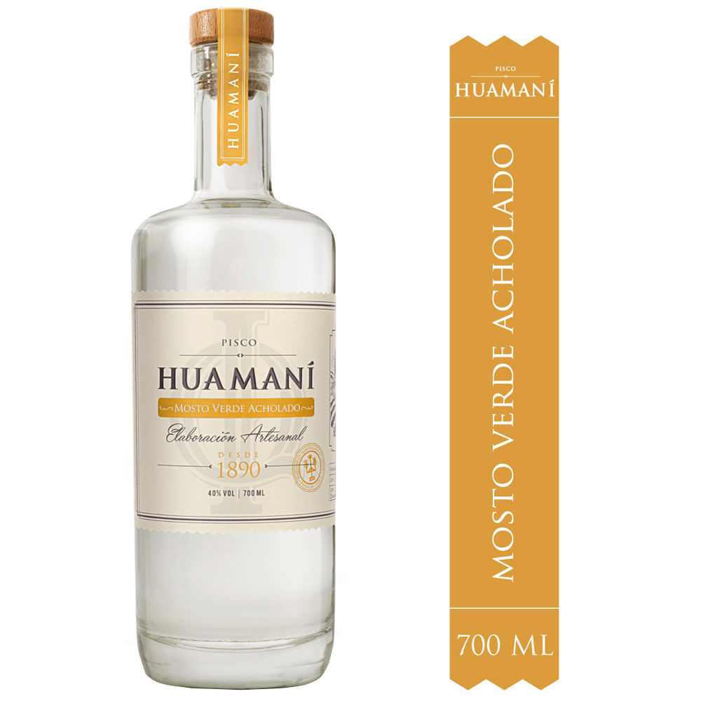 Pisco HUAMANI Mosto Verde Acholado Botella 700ml
