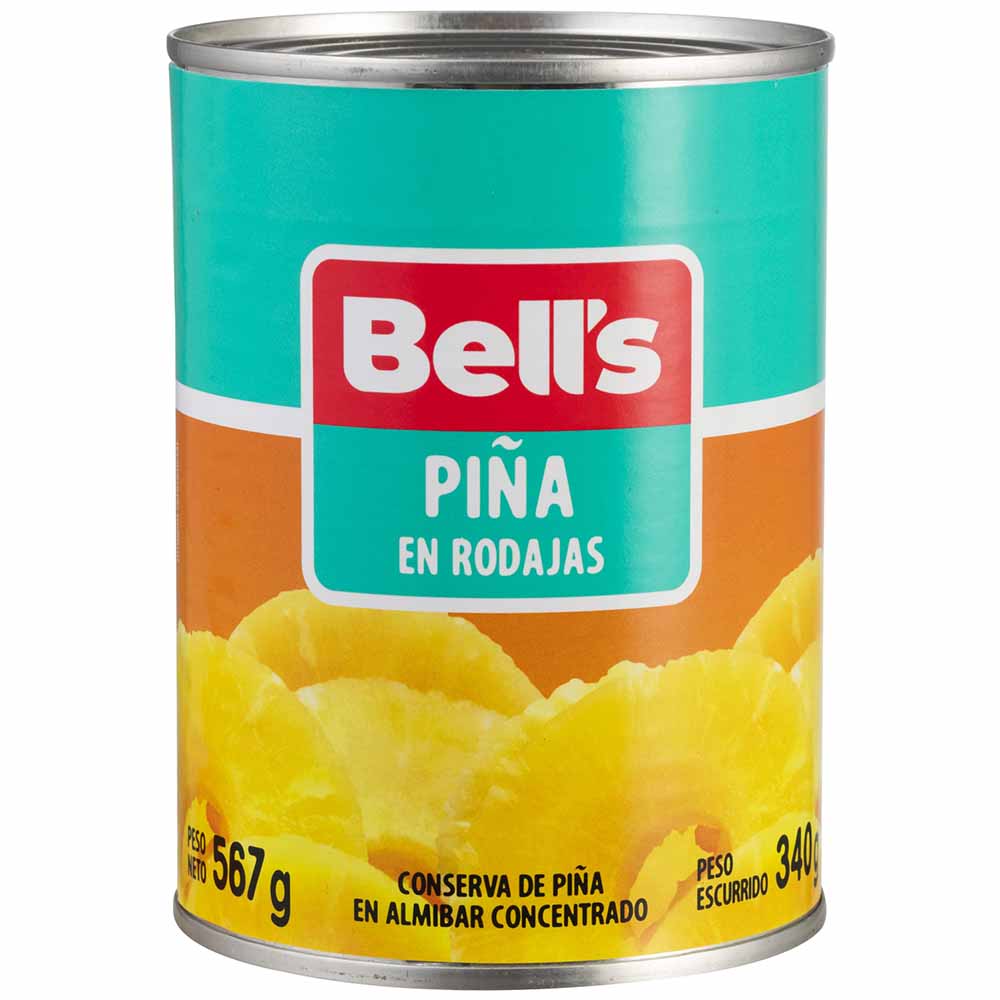 Piña en Rodajas BELL'S en Almíbar Lata 567g