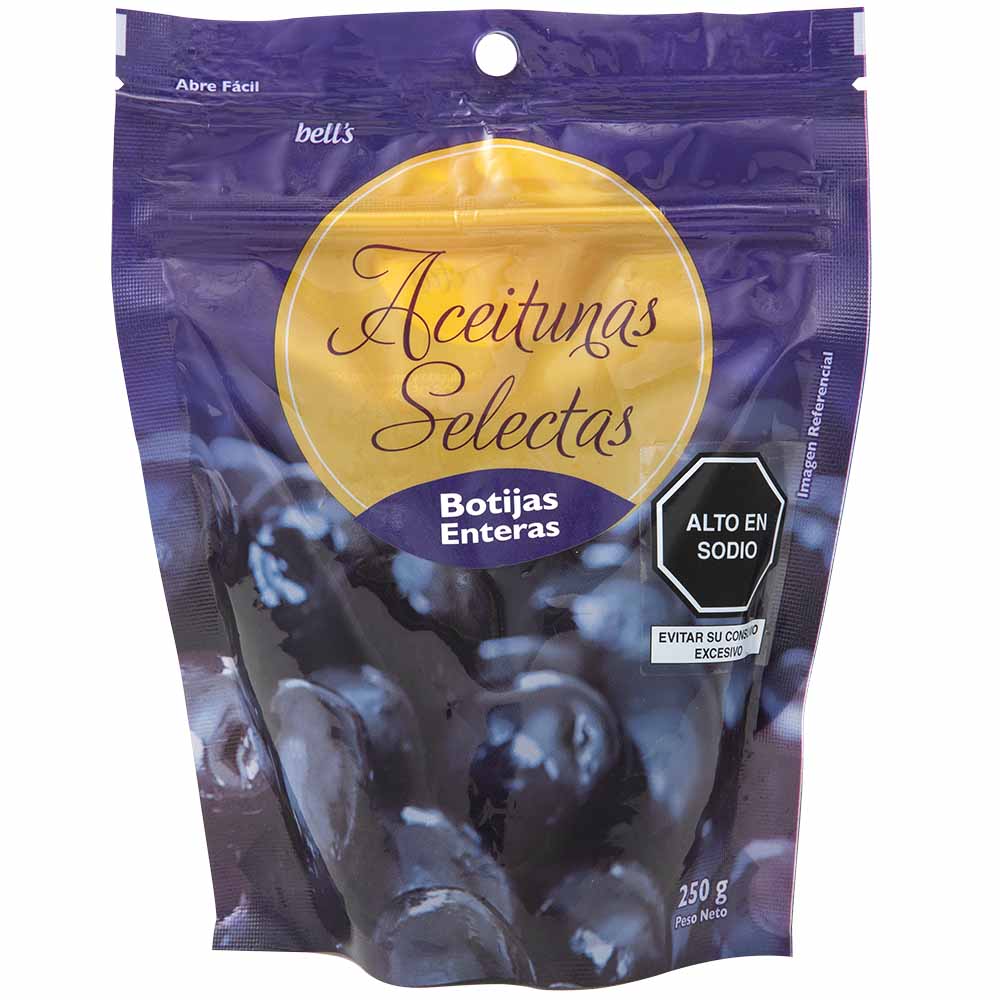 Aceitunas en Conserva BELL'S Botija entera Bolsa 250Gr