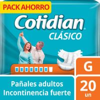 Pañales COTIDIAN Protección Adulta Talla G Paquete 20un