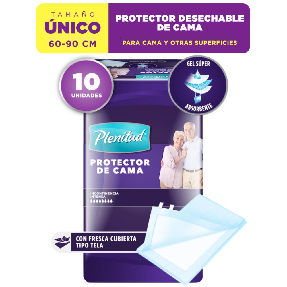 Protector para Cama PLENITUD Incontinencia Leve Paquete 10un
