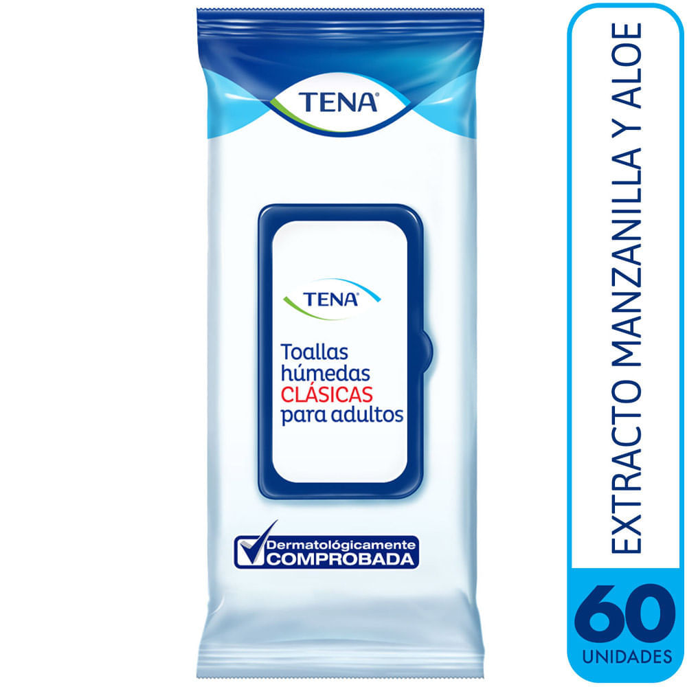 Toallas Húmedas TENA sin Alcohol Paquete 60un