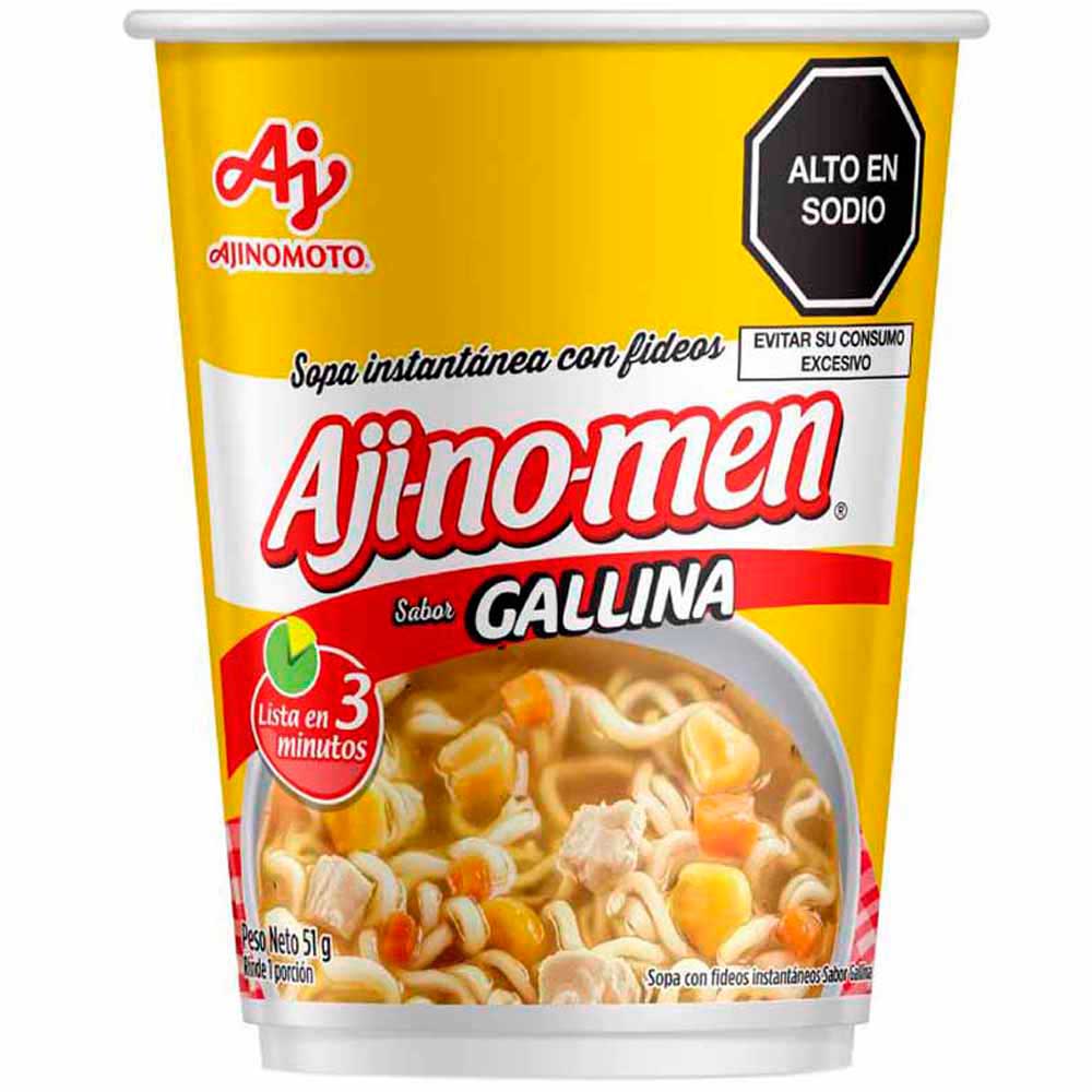 Sopa Instantánea AJINOMEN Sabor a Gallina Vaso 51g