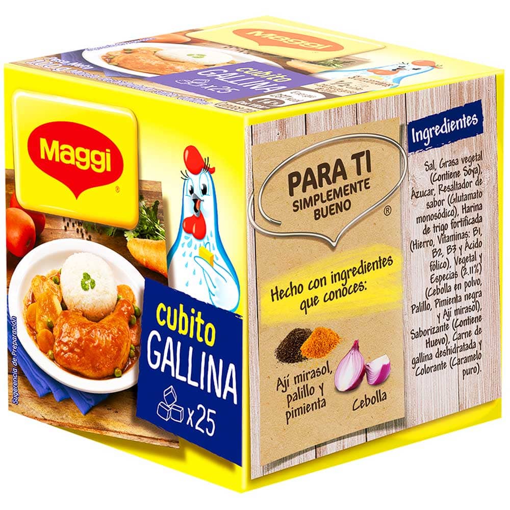 Caldo MAGGI Cubito Sabor Gallina 100g Paquete 25un