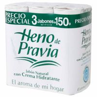 Jabón de Tocador HENO DE PRAVIA Crema Hidratante Barra 150g Paquete 3un