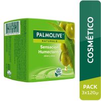 Jabón de Tocador PALMOLIVE Aloe y Oliva Barra 120g Paquete 3un