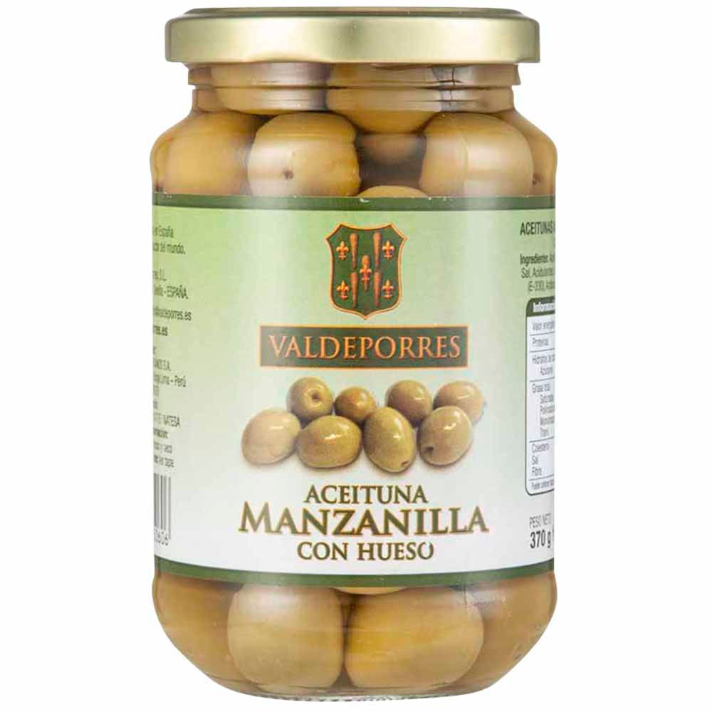 Aceitunas en Conserva VALDEPORRES Verdes con Hueso Frasco 370g