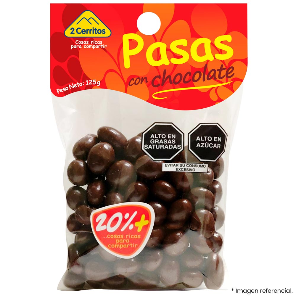 Chocolate 2 CERRITOS Relleno de pasas Bolsa 125Gr