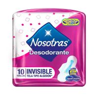 Toalla Higiénica NOSOTRAS Invisible con Desodorante Paquete 10un