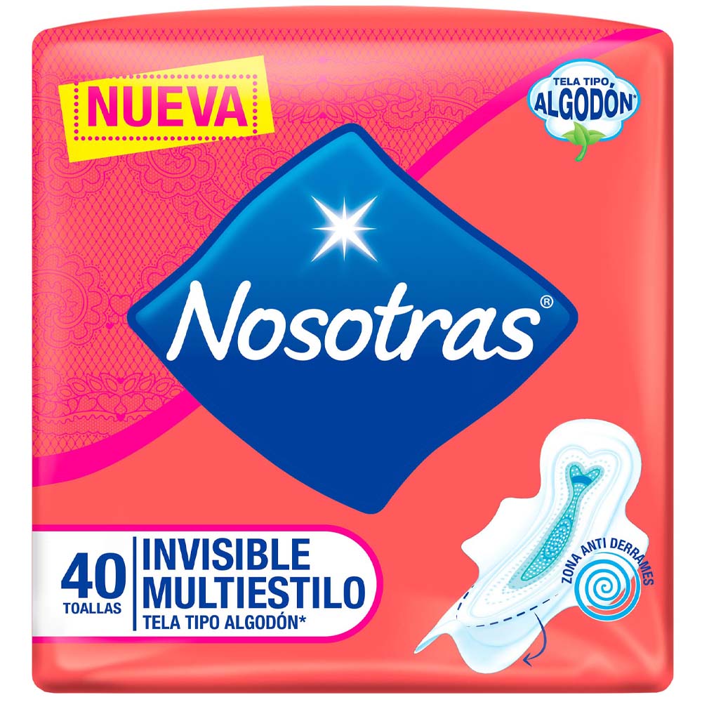 Toalla Higiénica NOSOTRAS Invisible Multiestilo Paquete 40un