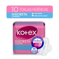 Toalla Higiénica KOTEX Ultra Fina Con Alas Paquete 10Un