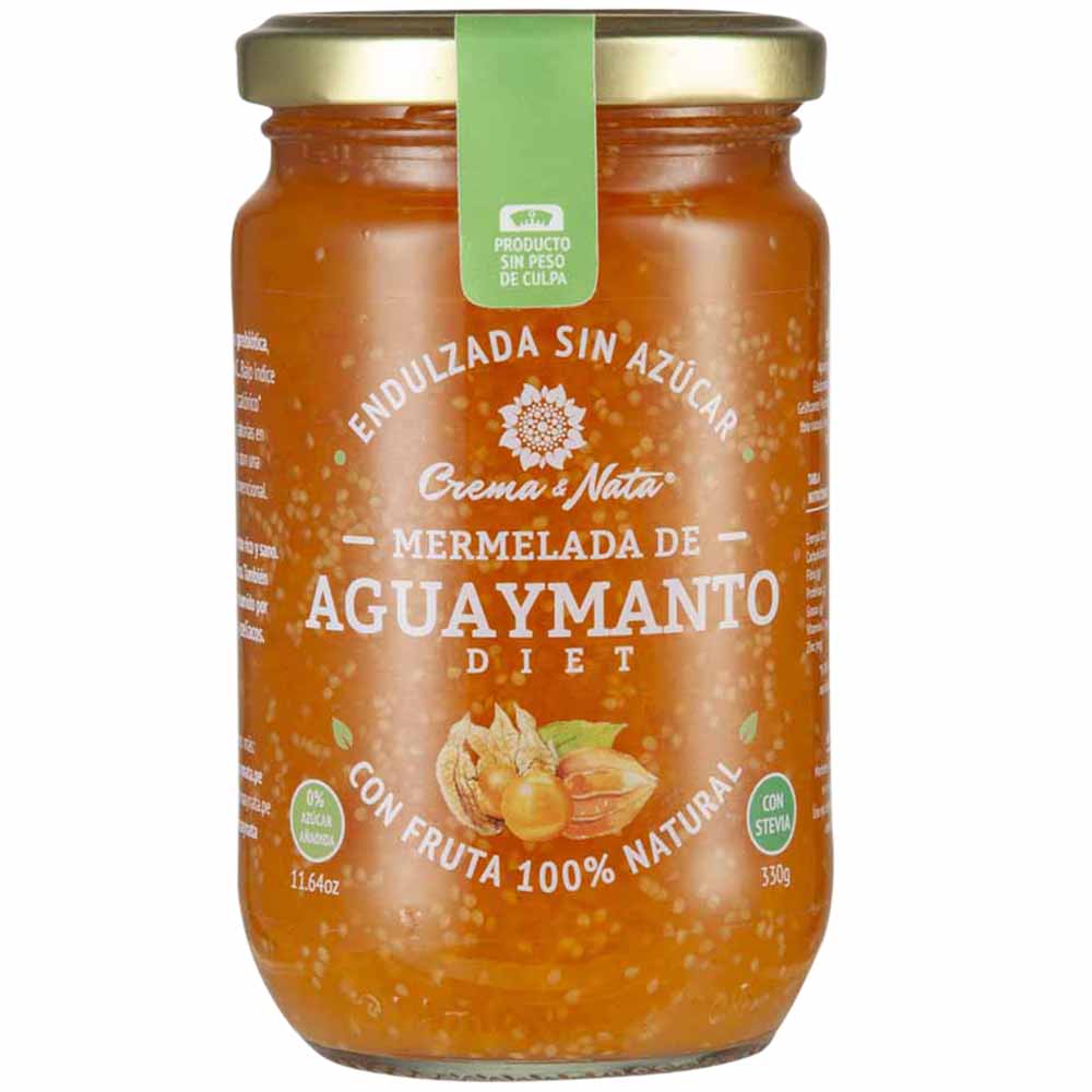 Mermelada de Aguaymanto CREMA&NATA Diet Sin Azúcar Frasco 330g