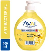Jabón Líquido Antibacterial AVAL Mágica Vainilla Botella 400ml