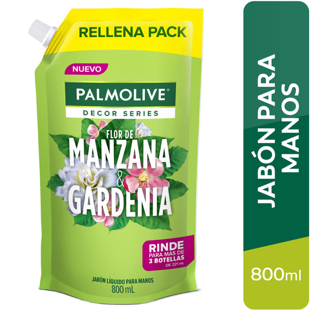 Jabón Líquido PALMOLIVE Flor de Manzana y Gardenia Doypack 800ml