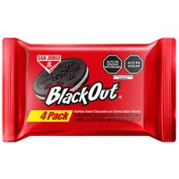 Galletas BLACK OUT Sandwich Rellenas con Crema Sabor a Vainilla Paquete 4un