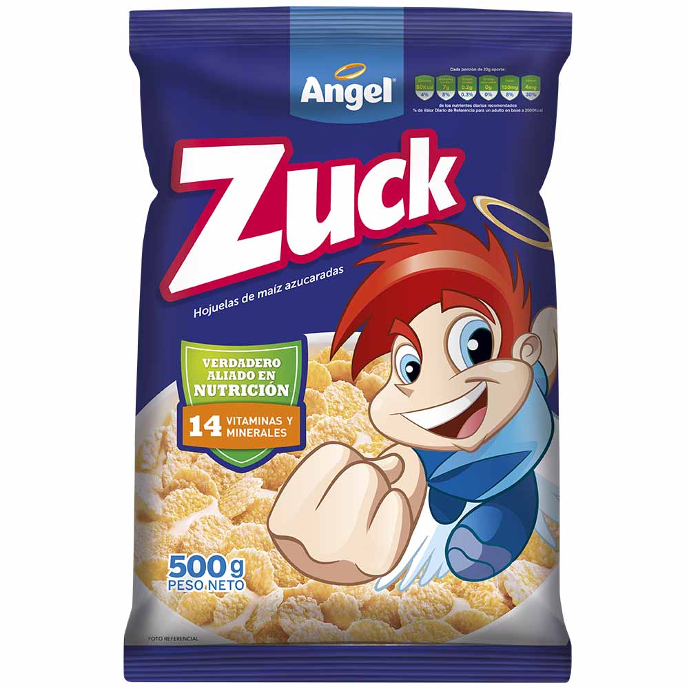 Cereal ANGEL Hojuelas de maíz azucaradas Bolsa 500Gr