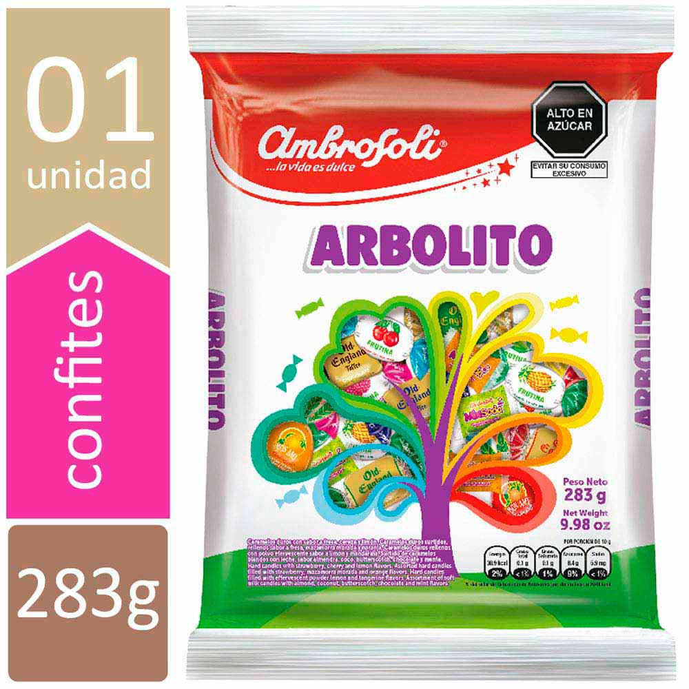 Caramelos AMBROSOLI Sabor fresa cereza y limón Bolsa 60Un