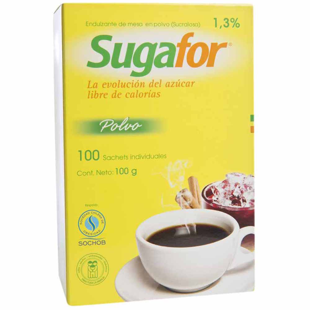 Endulzante SUGAFOR en Polvo Caja 100 Sobres
