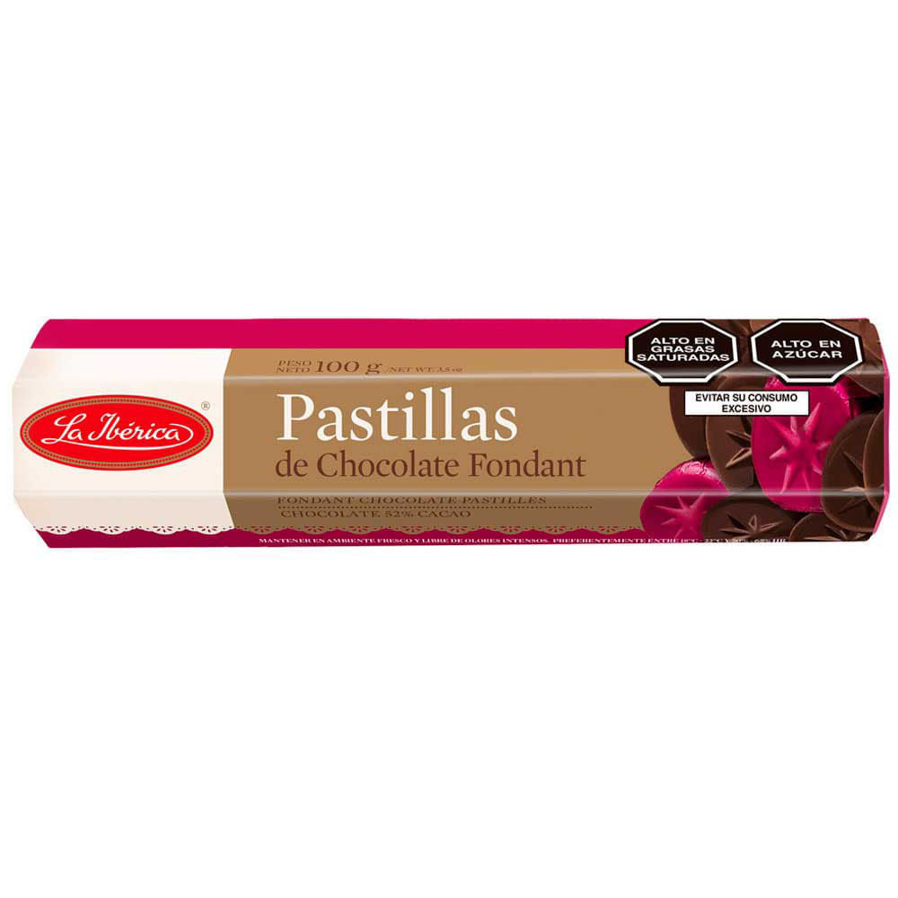 Chocolate LA IBÉRICA Pastillas Fondant Semi Dulce Caja 100g