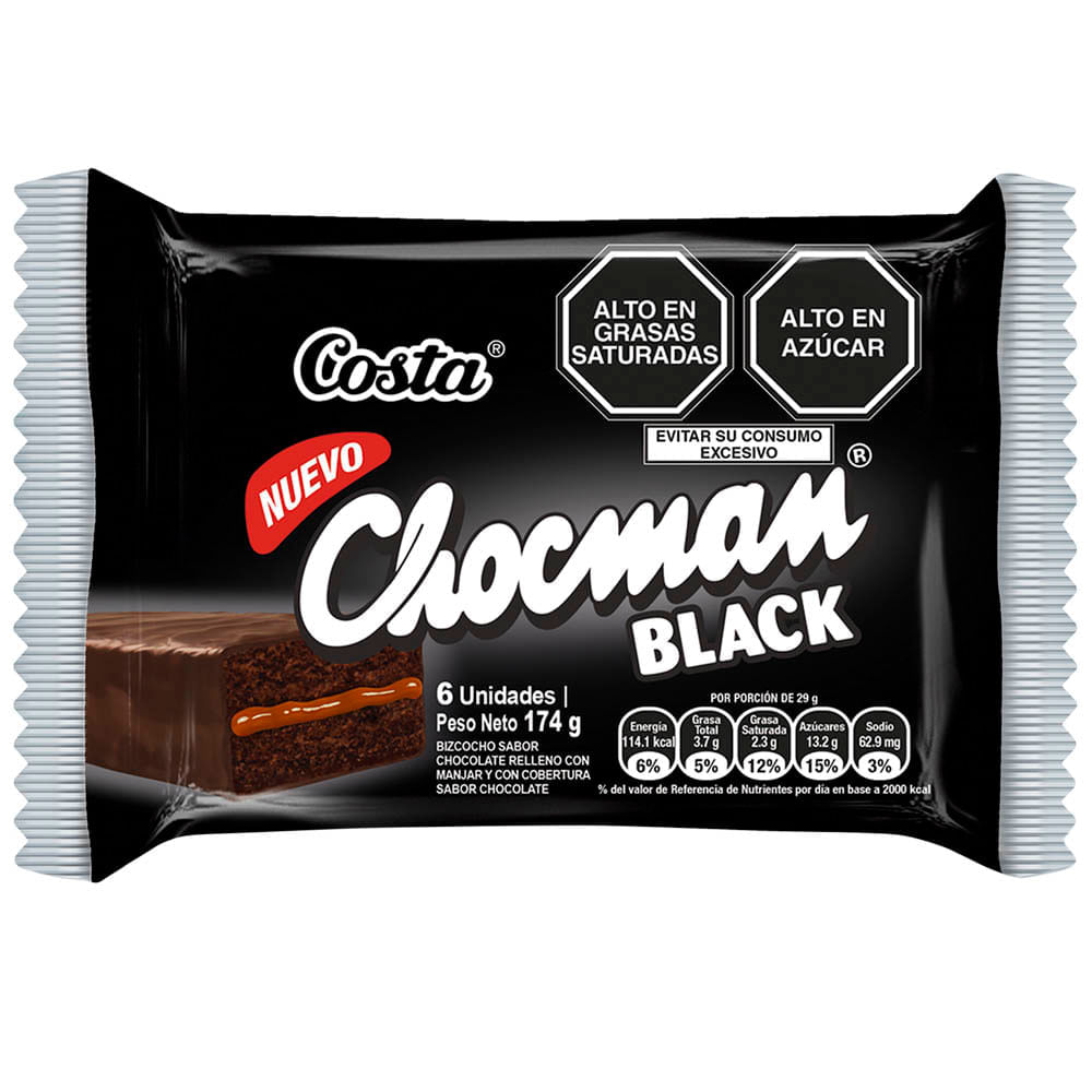 Bizcocho CHOCMAN Black Bolsa 6un