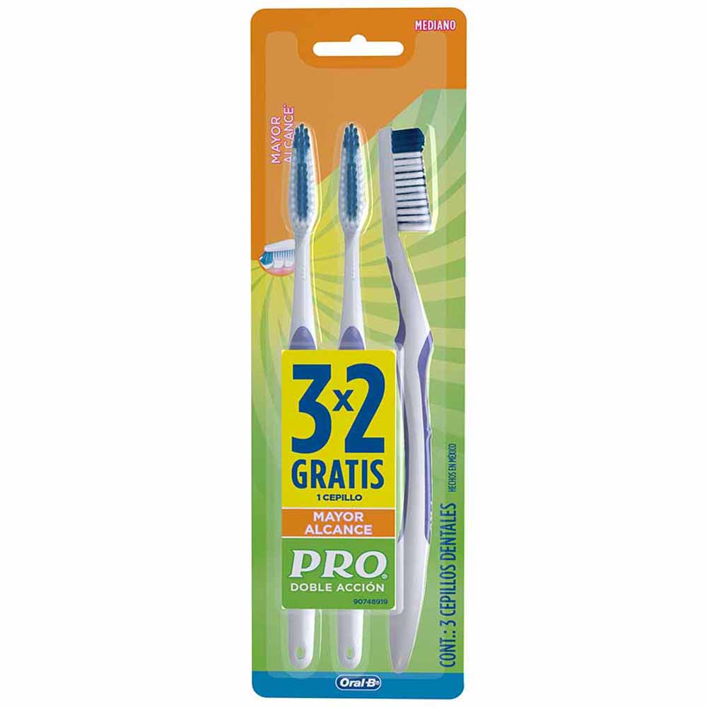 Cepillo de Dientes PRO Doble Acción Paquete 3un