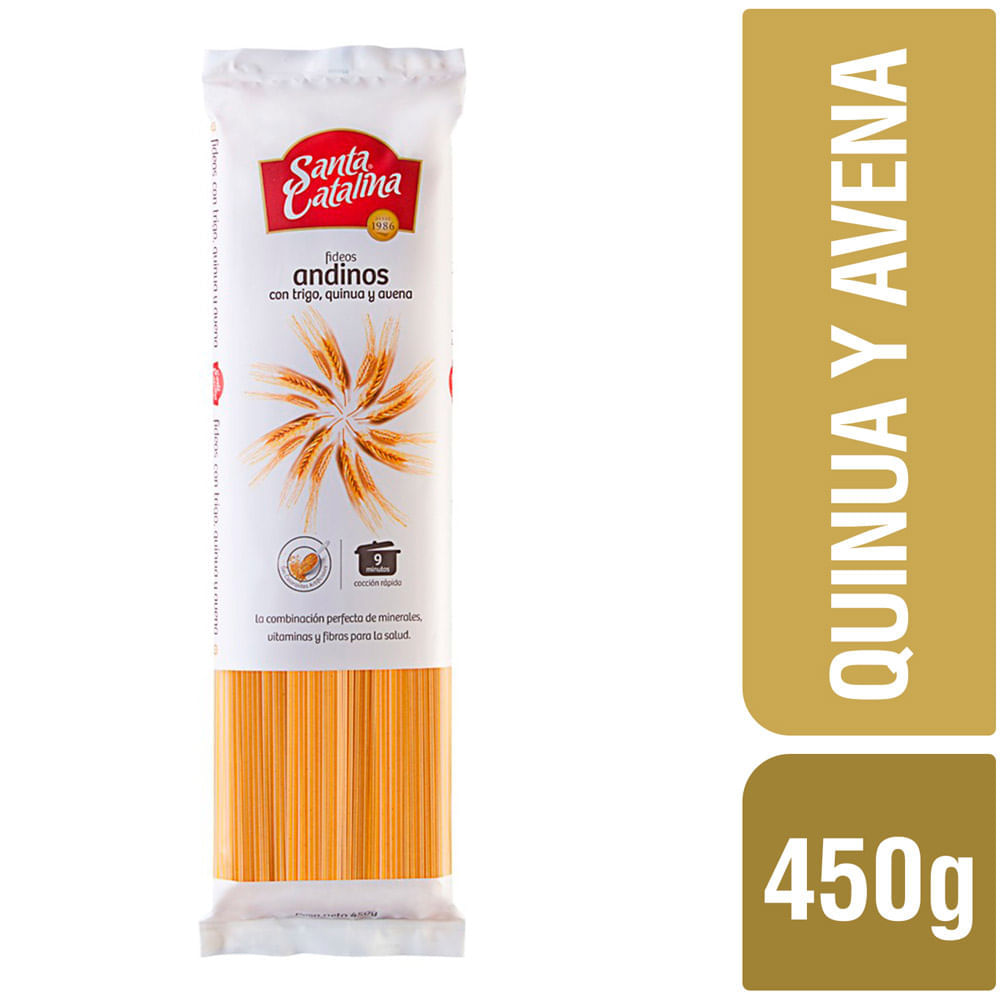 Fideos Spaguetti SANTA CATALINA Andino Bolsa 450g