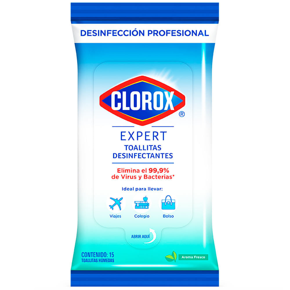 Toallitas Desinfectantes CLOROX Expert Fresh Paquete 15un