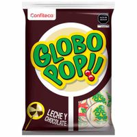 Chupetes GLOBO POP!! con sabor Leche y Chocolate Bolsa 360g