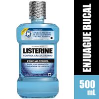 Enjuague Bucal LISTERINE Zero Menta Suave Control Cálculo y Sarro Frasco 500ml