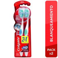 Cepillo de Dientes COLGATE 360° Luminous White Medio Paquete 2un