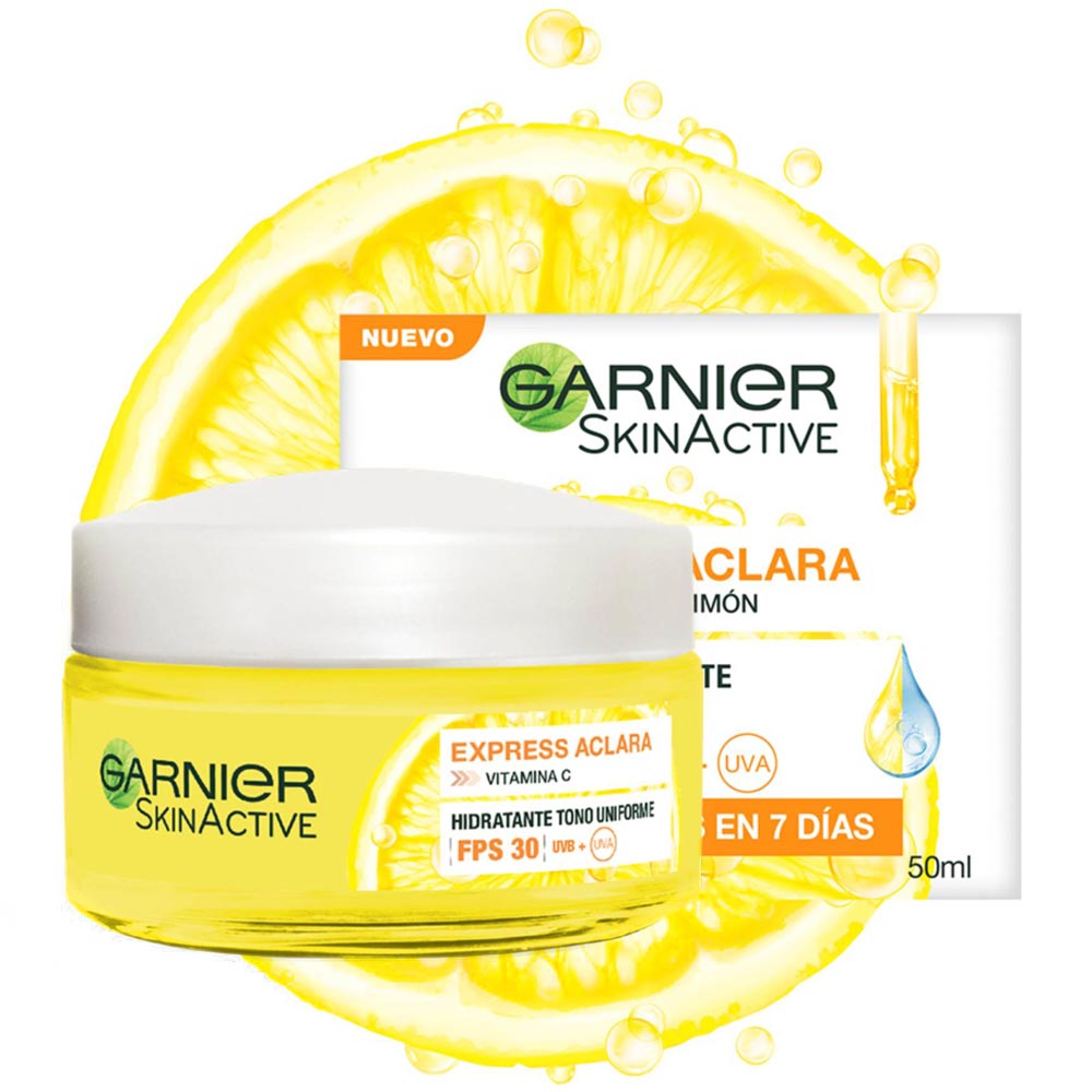 Crema GARNIER Hidratante Express Aclara FPS30 Pote 50ml