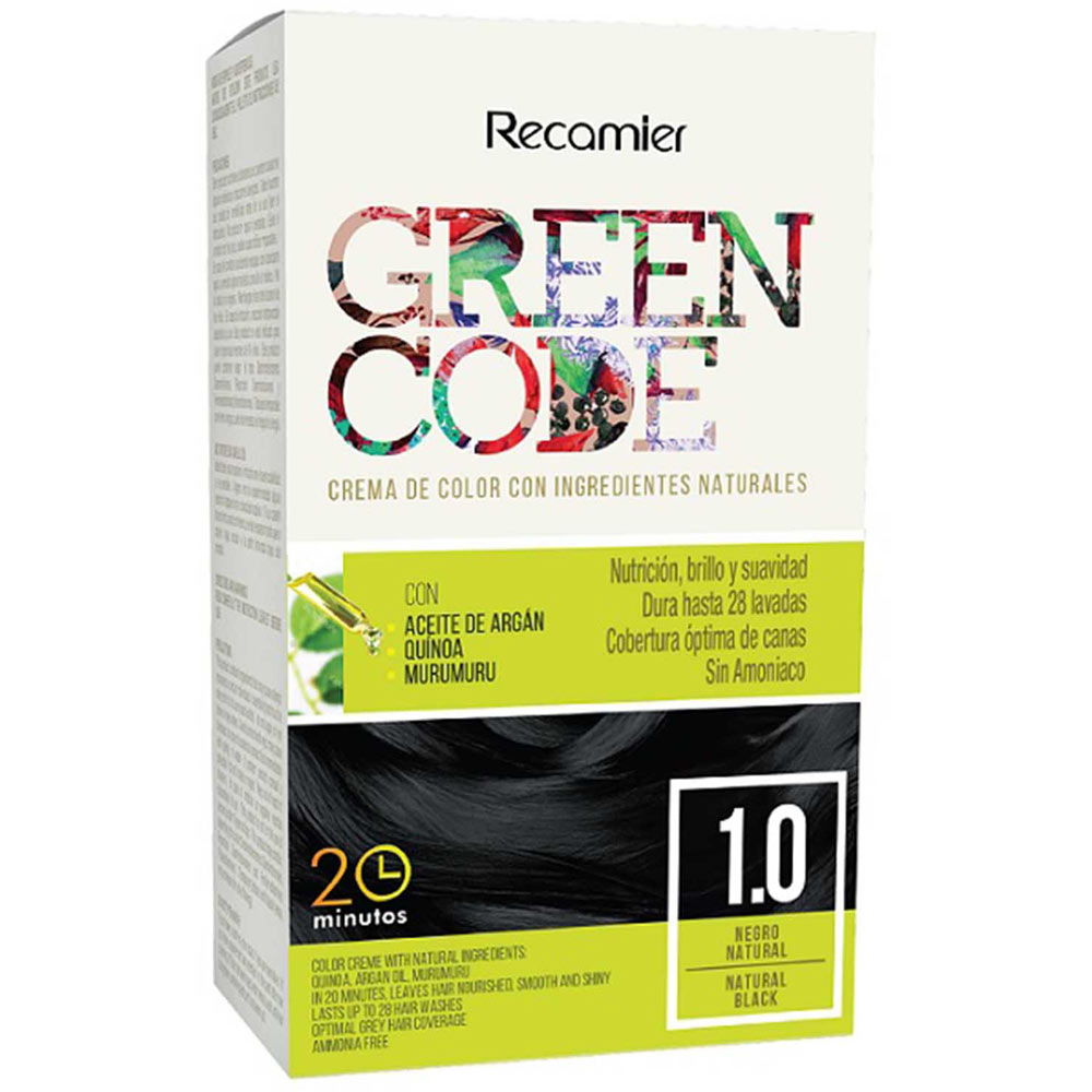 Tinte para Cabello GREEN CODE 1.0 Negro Natural Caja 1un