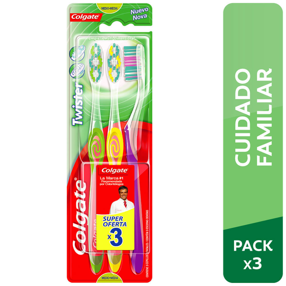 Cepillo de Dientes COLGATE Twister Paquete 3un