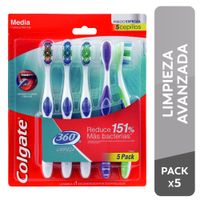 Cepillo de Dientes COLGATE 360 Paquete 5un