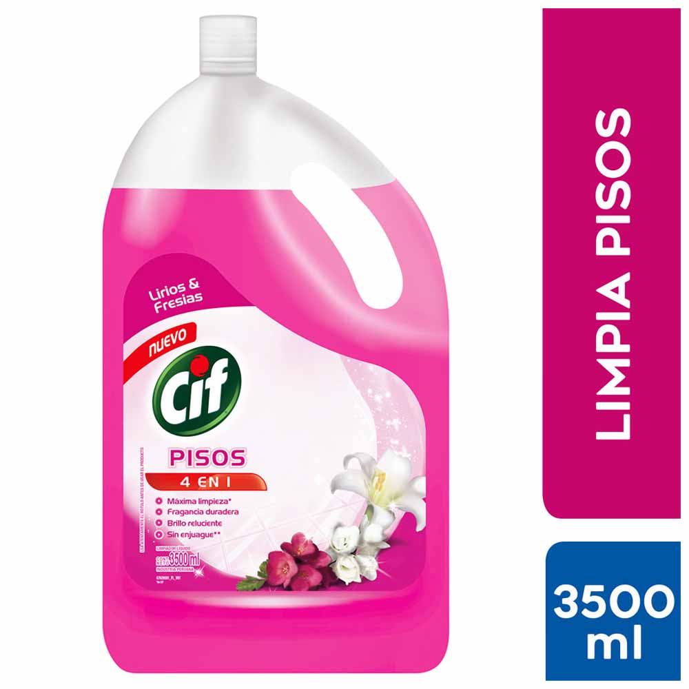 Limpiador de Pisos Líquido CIF Aroma Lirio y Fresias Botella 3.5L