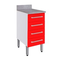 Módulo bajo 4 cajones 40cm Lunar Rojo