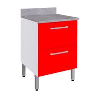 Módulo bajo 2 cajones 60cm Lunar Rojo