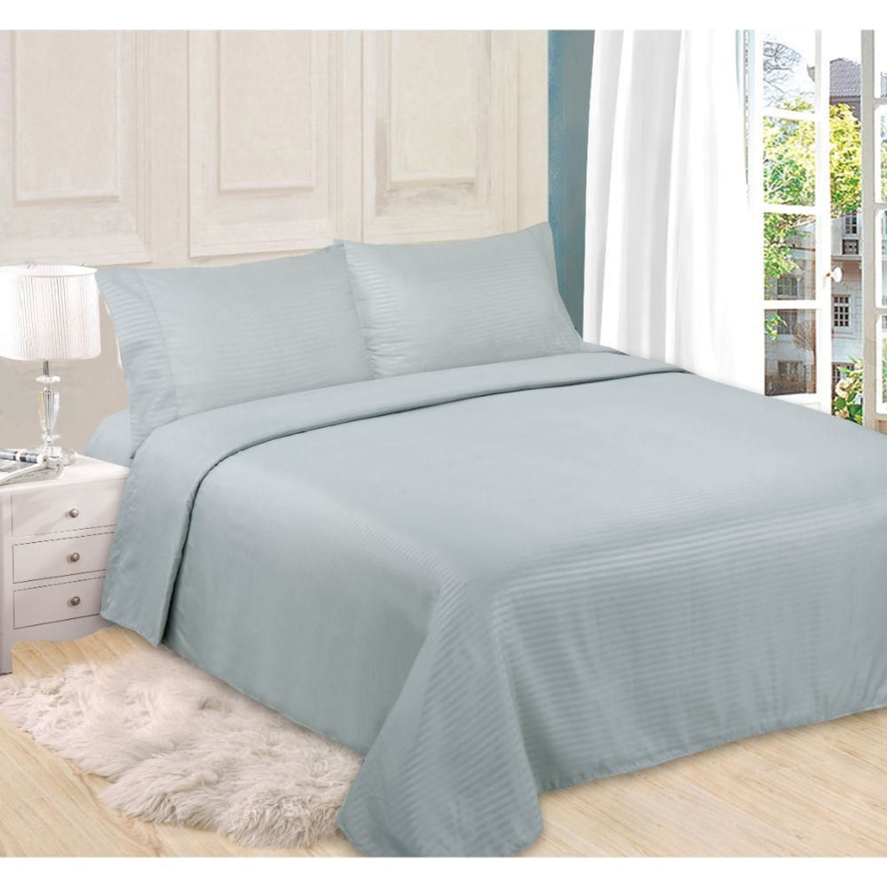 Juego de Sábanas Micro Embossed Gris - Shopstar