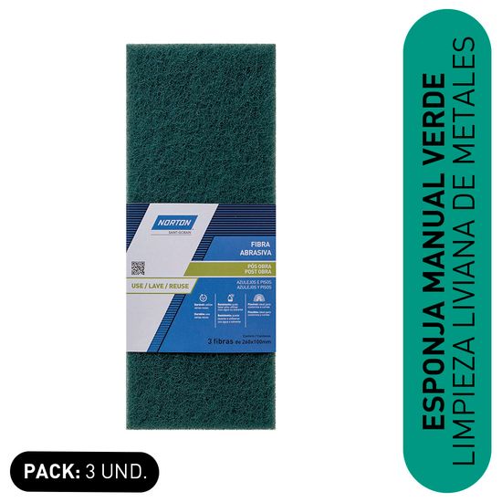 Bear-Tex-Pack-Esponja-Manual-Verde-NORTON----Limpieza-liviana-de-metales